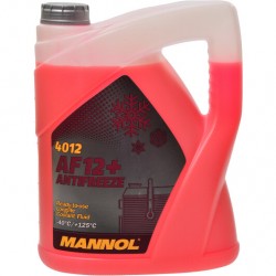 Червоний готовий антифриз Mannol AF12+ Longlife G12+ -40 °C 5л