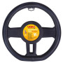 Чохол на кермо VLOD-LF2161 BK R/BL M чорний/БО/шкіра один шов/flat