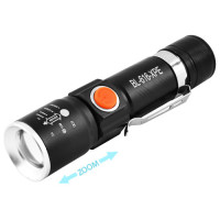 Ліхтар діодний Police 616-XPE, ЗУ USB, вбудований аккумулятор, zoom, зажим