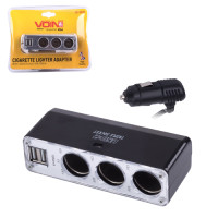 Подовжувач прикурювача 3+2USB дріт/запобіг SC-3036