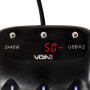 Розгалужувач (подовжувач) прикурювача VOIN 3 виходи + 2USB 2400 mA 12/24V SC-3003 дріт+вольтметр