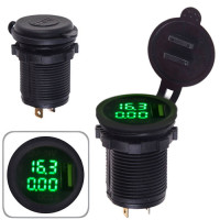 Зарядний USB + Вольтметр + Aмперметр в планку 12-24V 2.1A