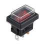 Перемикач on-off з підсвічуванням 12V квадратний червоний арт.YJ-WH02