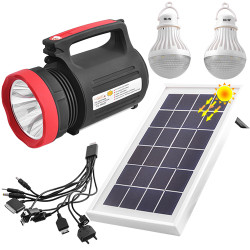Ліхтар переносний Luxury 1902 T, 5W+22SM, 2 лампи 3W, power bank, вбудований акумулятор, сонячна батарея, ЗУ 220V, Box