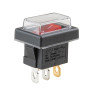 Перемикач on-off з підсвічуванням 12V квадратний червоний арт.YJ-WH02
