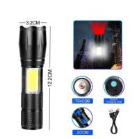 Ліхтар Police C609-T6(Red)+COB(White), Li-Ion акумулятор, ЗУ microUSB, zoom, Box