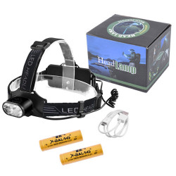 Ліхтар налобний Police BL-2128-2T6, 2x18650, signal light, ЗУ microUSB, Box