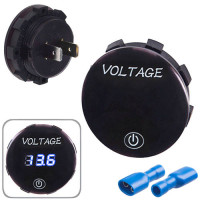 Вольтметр в планку + ємність 12-24V BLUE New