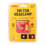 Ліхтар налобний VOIN VL-167, 3W-COB (W/R)+3W XPE/АКБ800mAh/рег. нахилу/сенсор