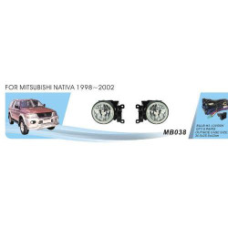 Фари дод. модель Mitsubishi Pajero Sport 1998-2008/MB-038/H3-12V55W/ел.проводка