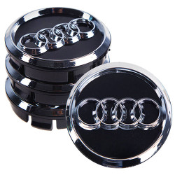 Заглушка колісного диска AUDI 60x55 чорний ABS пластик (4 шт.) 46983