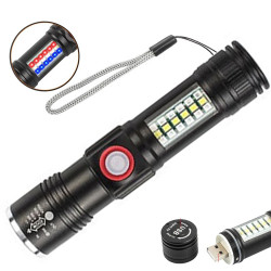 Ліхтар Police SY-1903C-P50+SMD+RGB, Alarm, Li-Ion акумулятор, ремінець, zoom, ЗУ USB