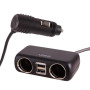 Розгалужувач (подовжувач) прикурювача VOIN 2 виходи +2USB 2400mA 12/24V SC-2004L дріт