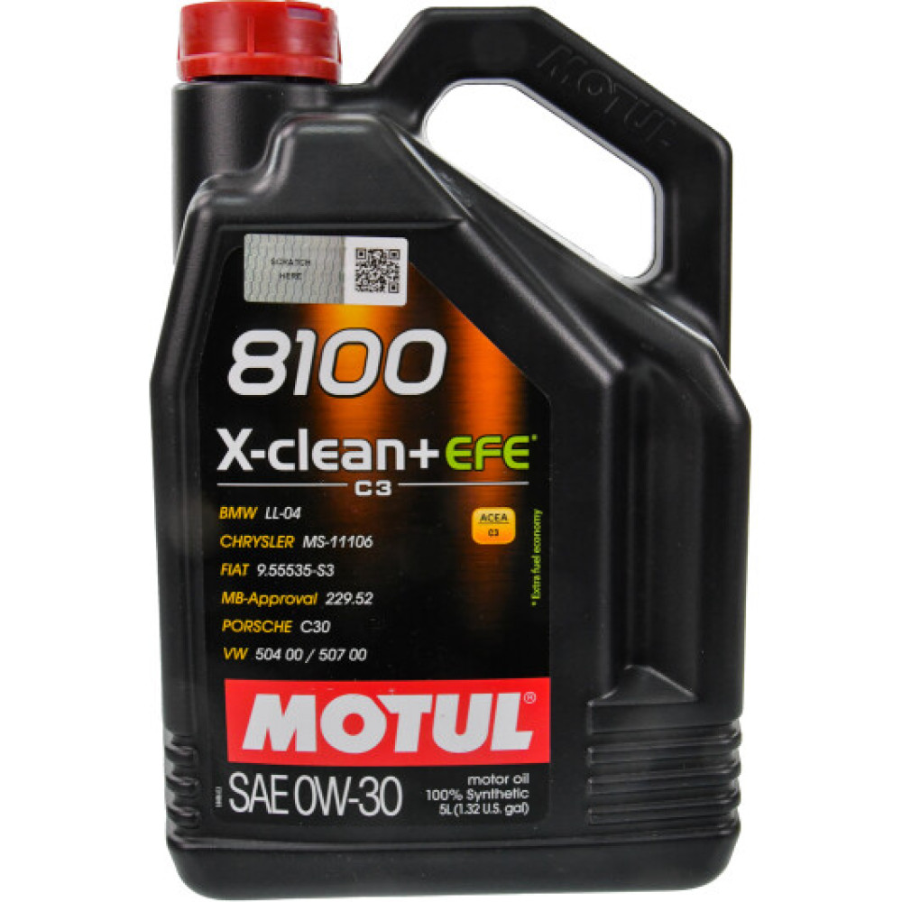 Моторное масло Motul 8100 X-Clean+EFE 0W-30 (5 л)