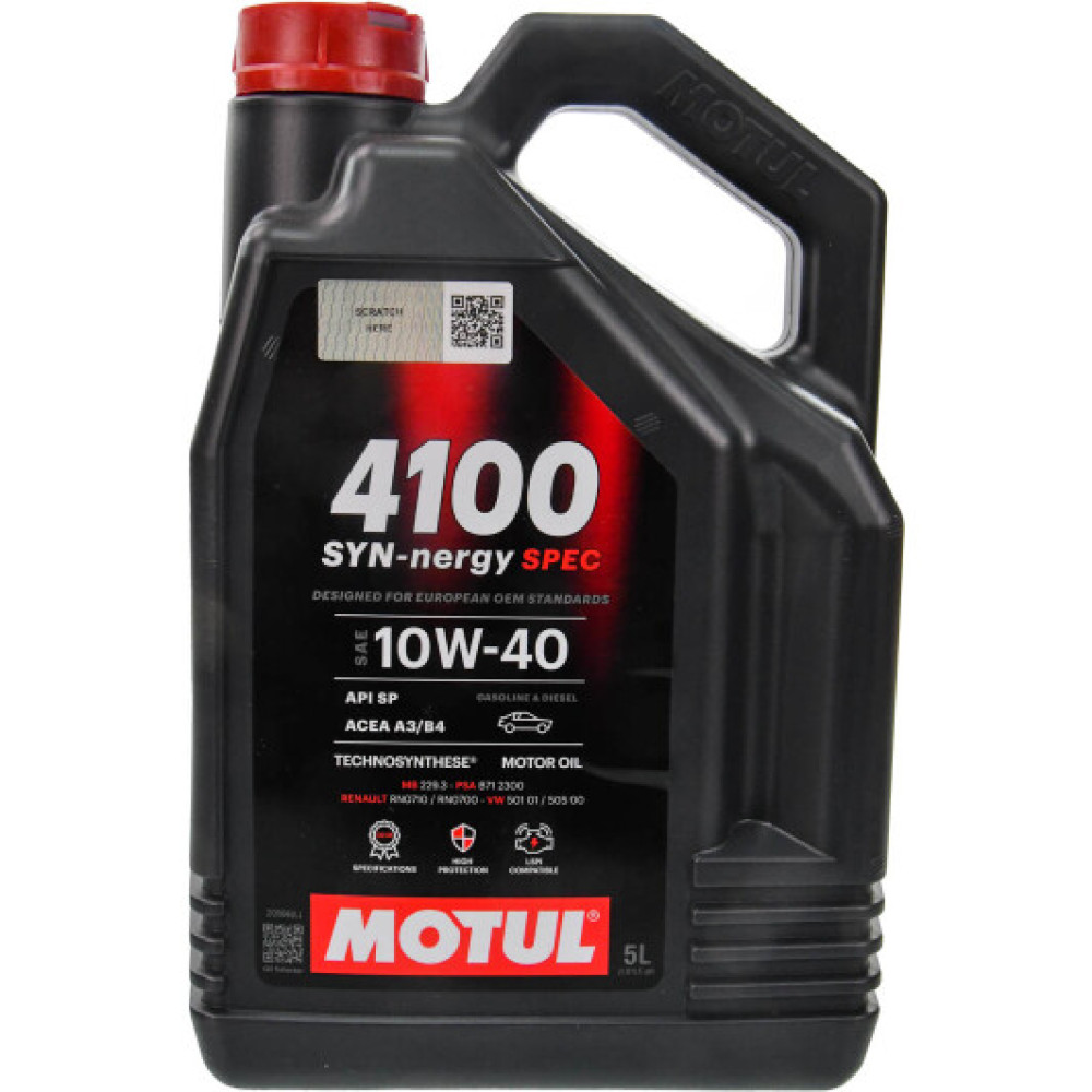 Моторное масло Motul 4100 SYN-nergy SPEC 10W-40 (5 л)